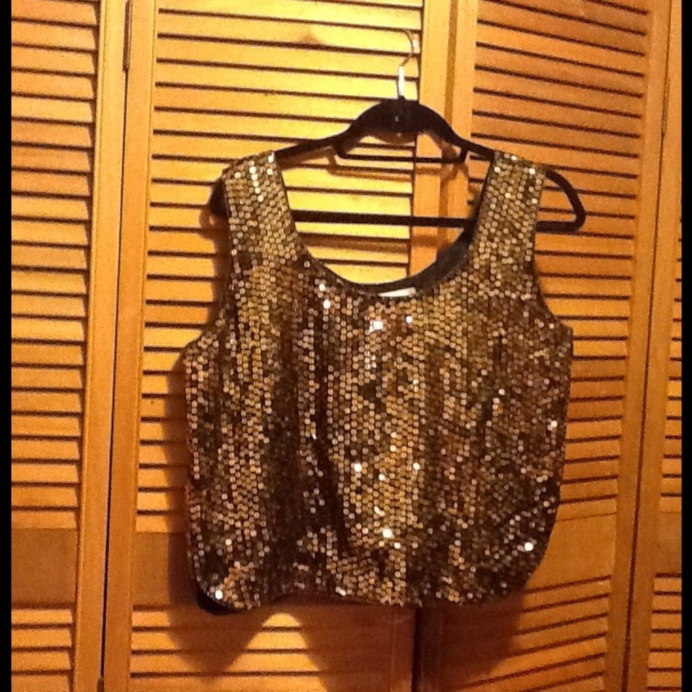 Elegance Gold Sequin Tank Top